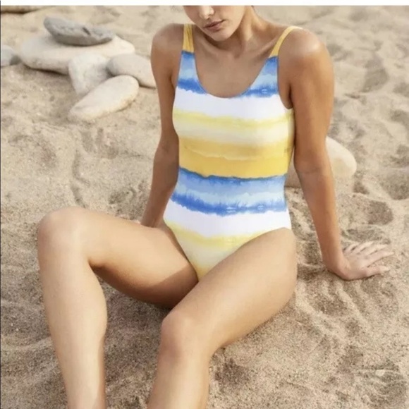 Onia Rachel One Piece Swimsuit Blue Size L $175 - Picture 1 of 6